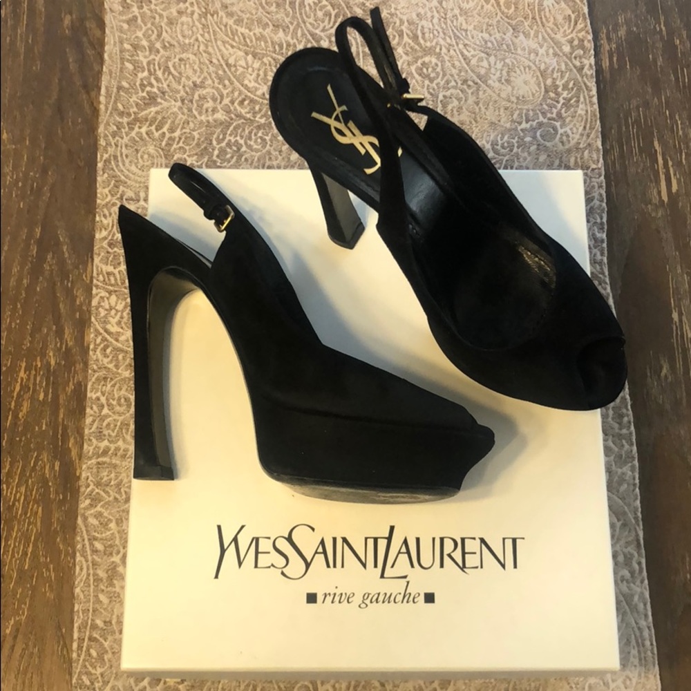 Yves Saint Laurent Suede Palais Slingback Heels